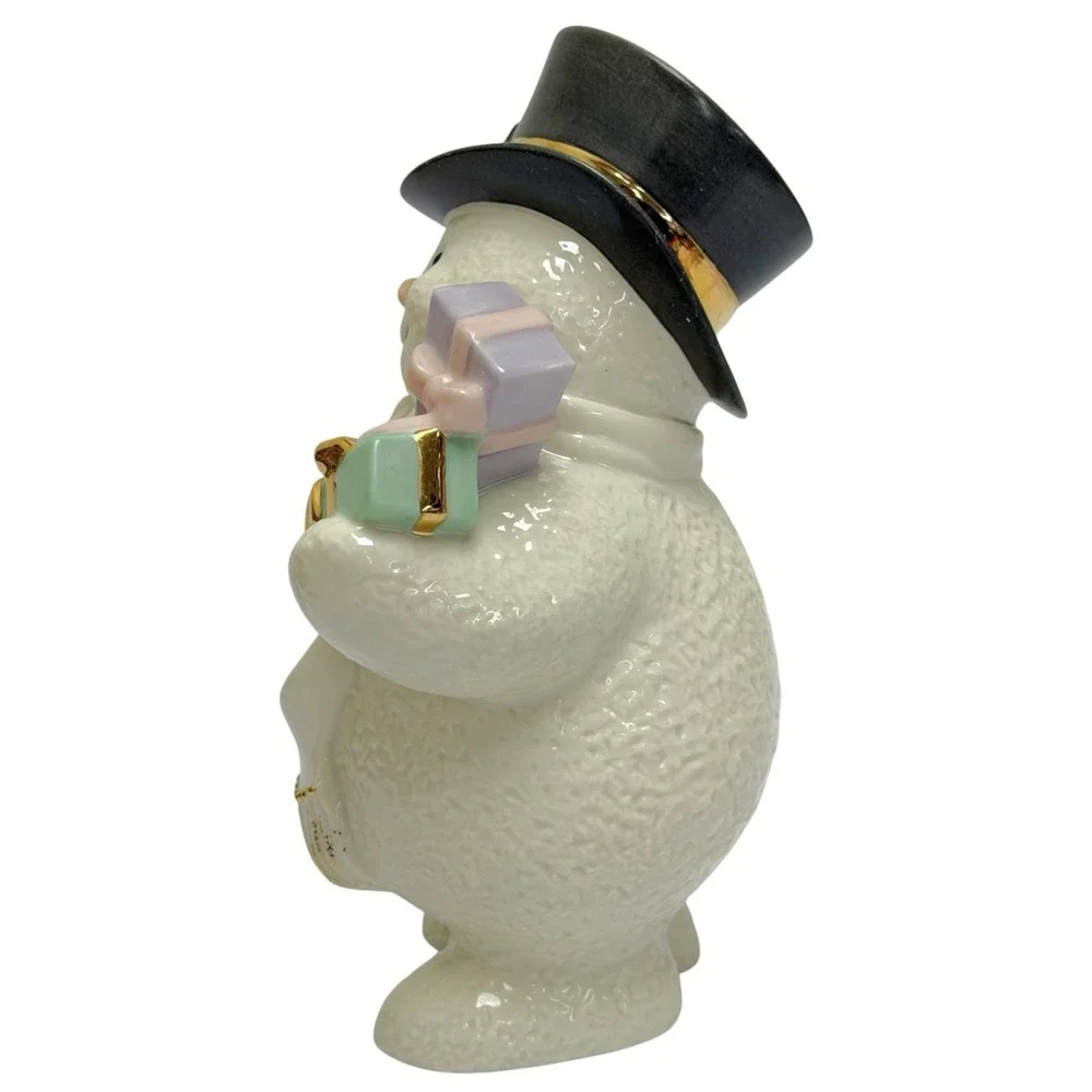Vintage 1999 Lenox Ivory Snowman Porcelain Christmas Figurine 